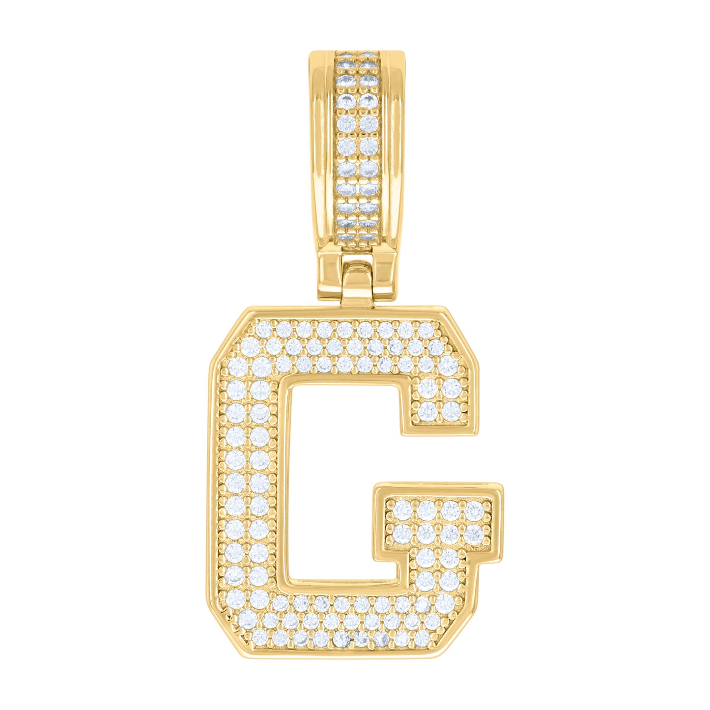 Sterling Silver Or Yellow-tone Unisex 0.50ct Moissanite Initial Alphabet Charm Pendant