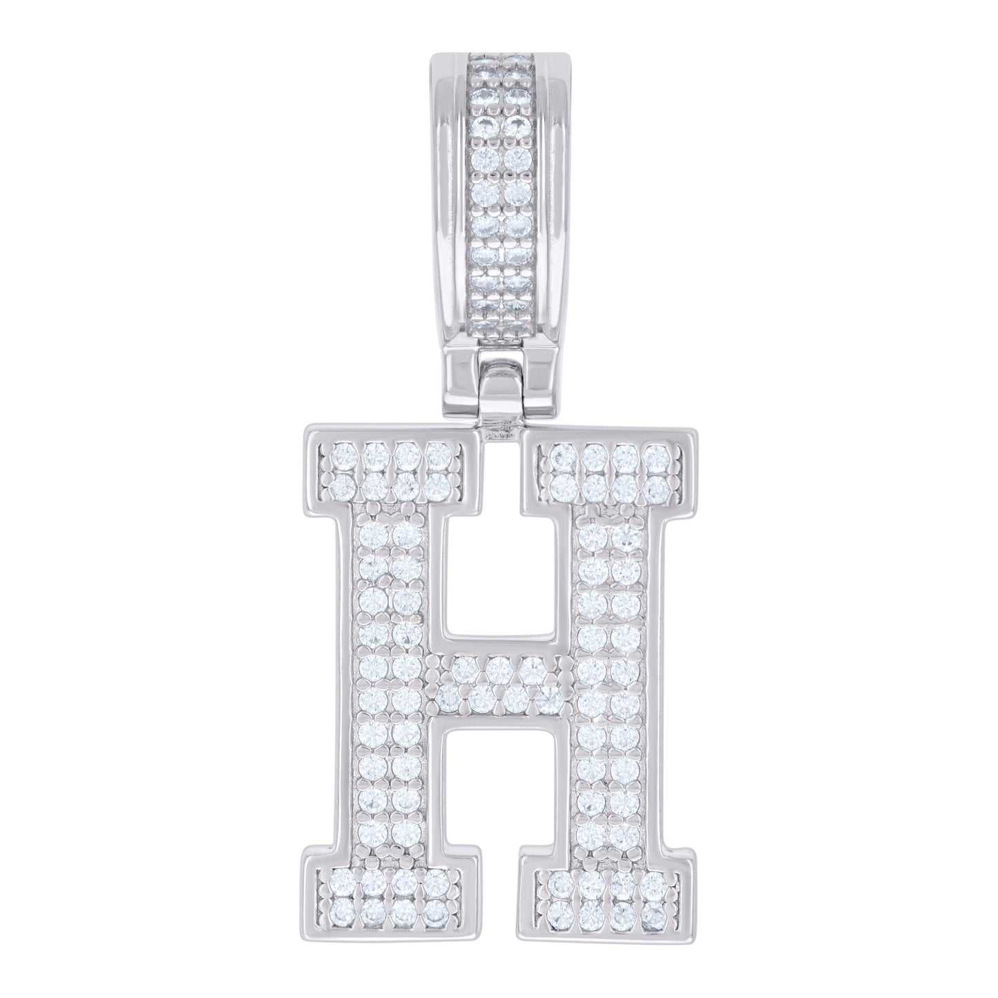 Sterling Silver Or Yellow-tone Unisex 0.50ct Moissanite Initial Alphabet Charm Pendant