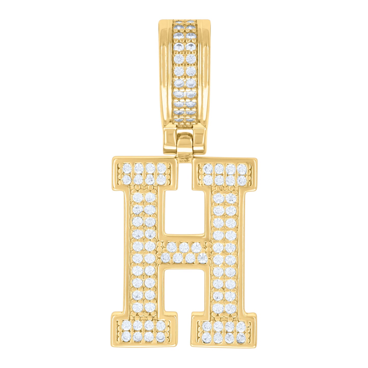 Sterling Silver Or Yellow-tone Unisex 0.50ct Moissanite Initial Alphabet Charm Pendant
