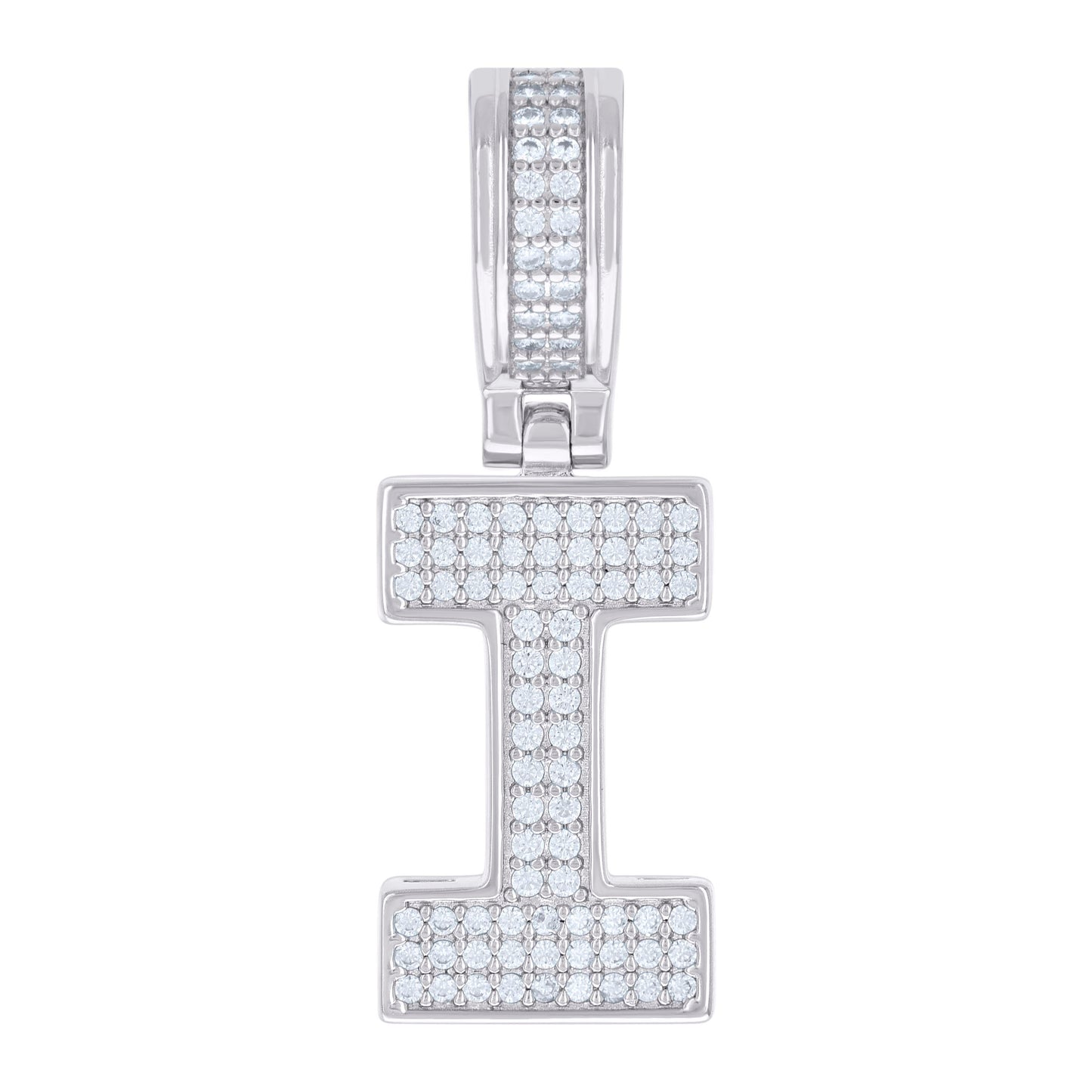 Sterling Silver Or Yellow-tone Unisex 0.50ct Moissanite Initial Alphabet Charm Pendant