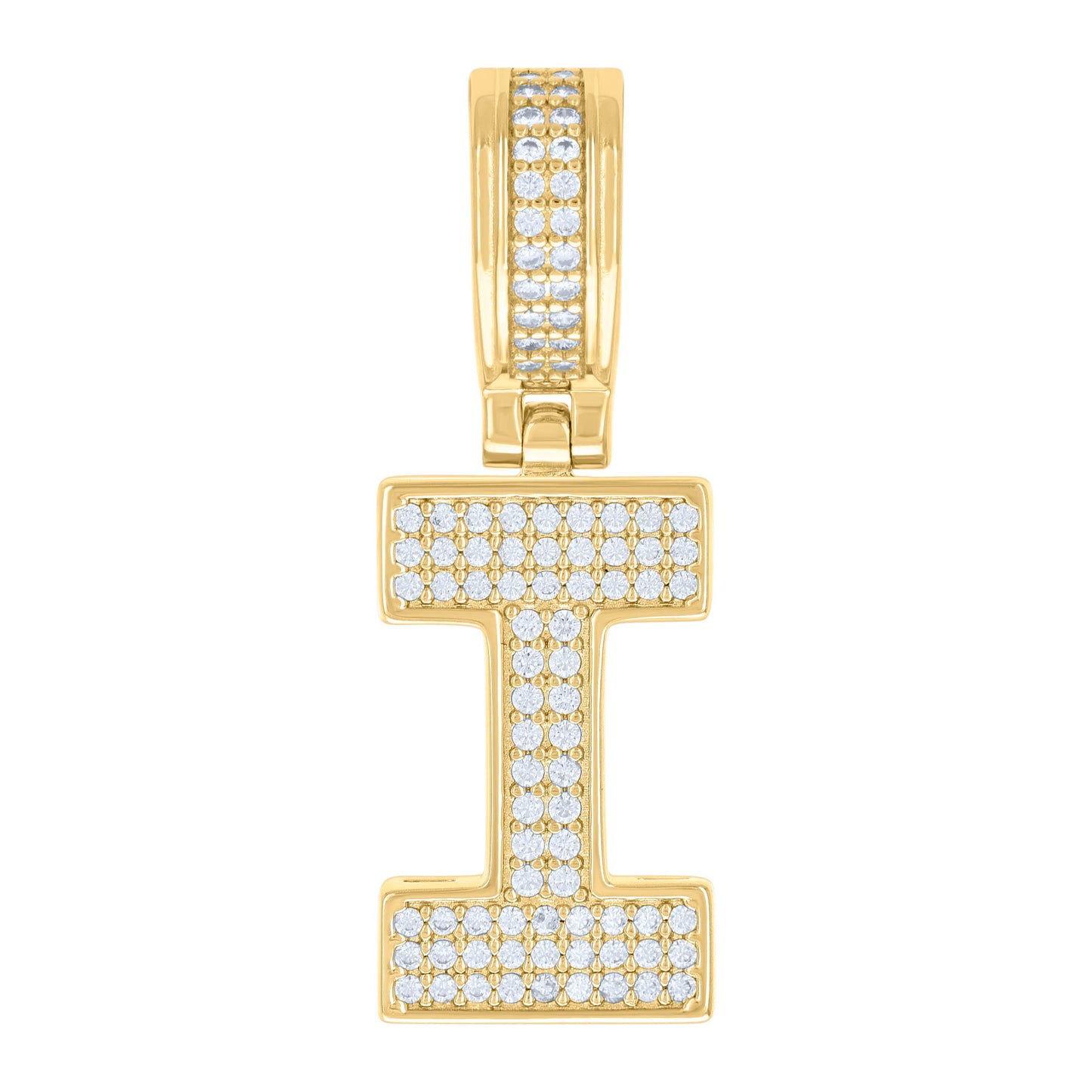 Sterling Silver Or Yellow-tone Unisex 0.50ct Moissanite Initial Alphabet Charm Pendant