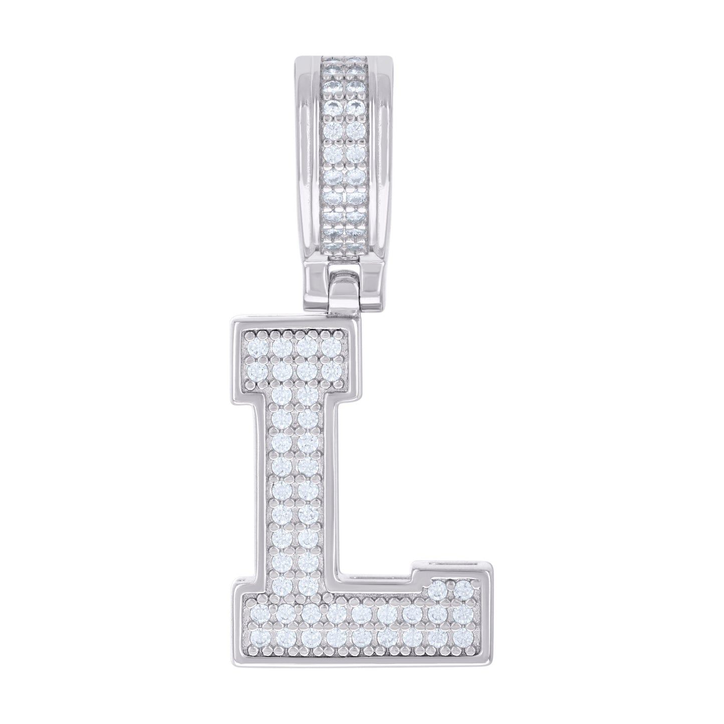 Sterling Silver Or Yellow-tone Unisex 0.50ct Moissanite Initial Alphabet Charm Pendant