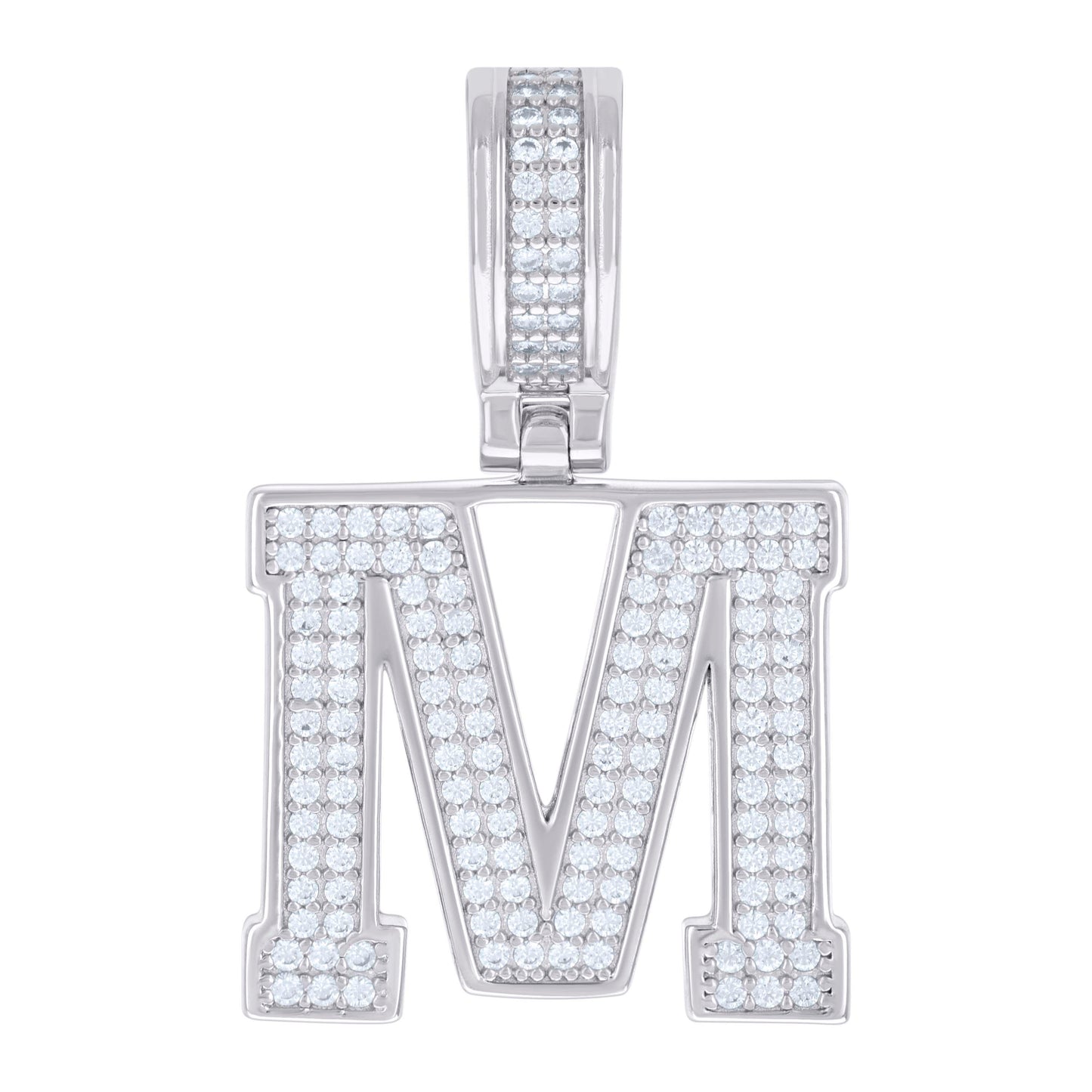 Sterling Silver Or Yellow-tone Unisex 0.50ct Moissanite Initial Alphabet Charm Pendant