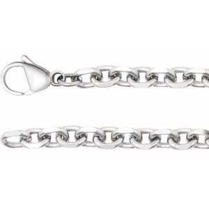 Titanium Lobster Clasp Diamond Cut Cable Chain, Length: 8 In, Width: 5.5 Mm
