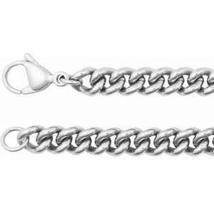 Stainless Steel Lobster Clasp Curb Chain, Length: 24 In, Width: 6.3 Mm