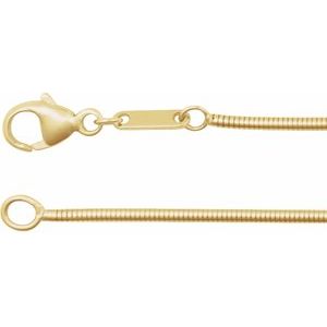 14K Yellow Gold Boa Snake Chain, Length: 16 In, Width: 1.2 Mm
