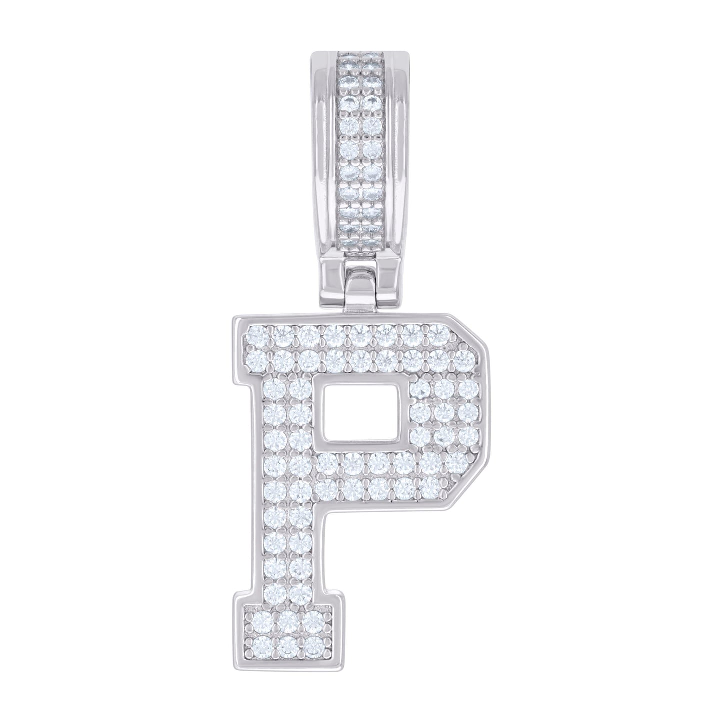 Sterling Silver Or Yellow-tone Unisex 0.50ct Moissanite Initial Alphabet Charm Pendant