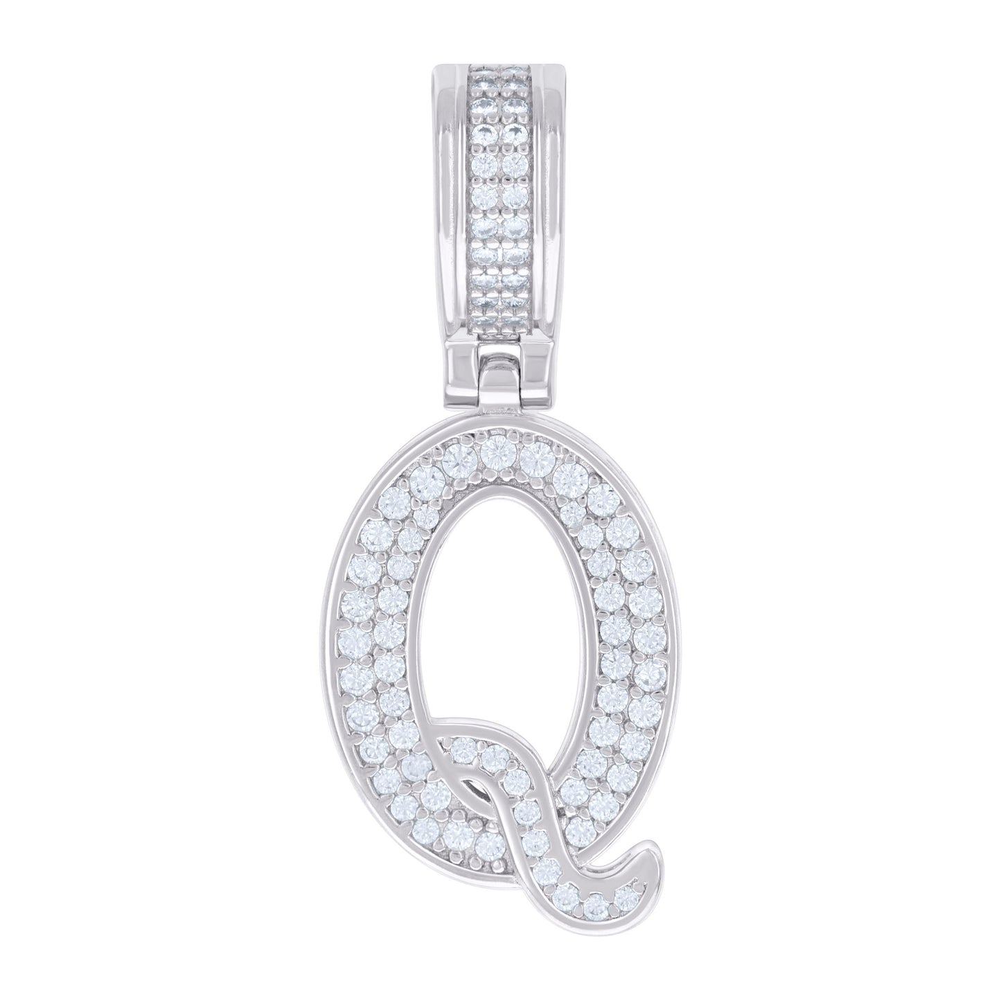 Sterling Silver Or Yellow-tone Unisex 0.50ct Moissanite Initial Alphabet Charm Pendant