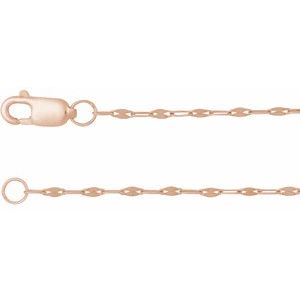 14K Yellow Or White Or Rose Gold Or Sterling Silver 1.5 Mm Lobster Clasp Keyhole Chain