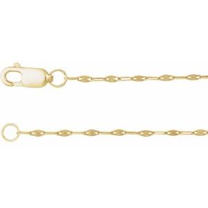 14K Yellow Or White Or Rose Gold Or Sterling Silver 1.5 Mm Lobster Clasp Keyhole Chain
