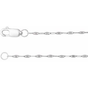 14K Yellow Or White Or Rose Gold Or Sterling Silver 1.5 Mm Lobster Clasp Keyhole Chain