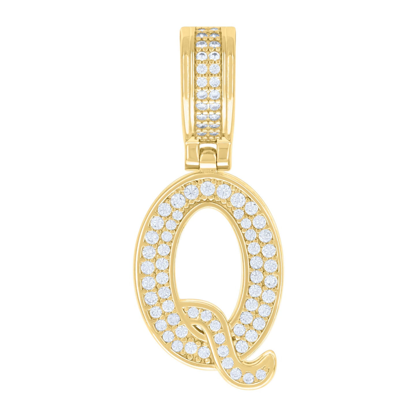Sterling Silver Or Yellow-tone Unisex 0.50ct Moissanite Initial Alphabet Charm Pendant