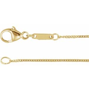 14K Yellow Gold Diamond Cut Curb Chain, Length: 24 In, Width: .8 Mm