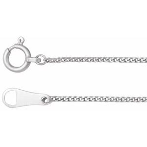 Platinum Spring Ring Curb Chain, Length: 24 In, Width: 1 Mm