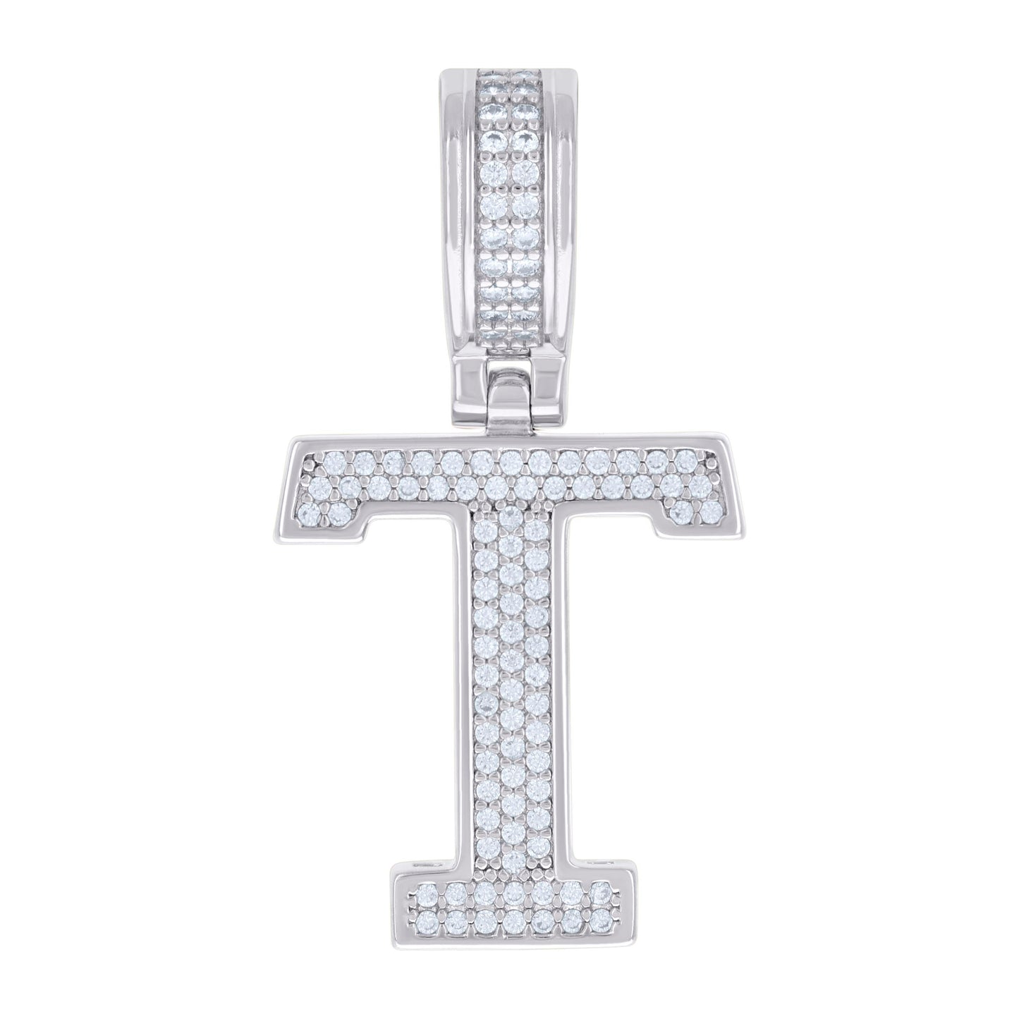 Sterling Silver Or Yellow-tone Unisex 0.50ct Moissanite Initial Alphabet Charm Pendant