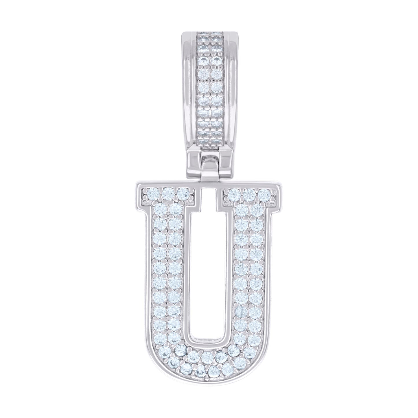 Sterling Silver Or Yellow-tone Unisex 0.50ct Moissanite Initial Alphabet Charm Pendant