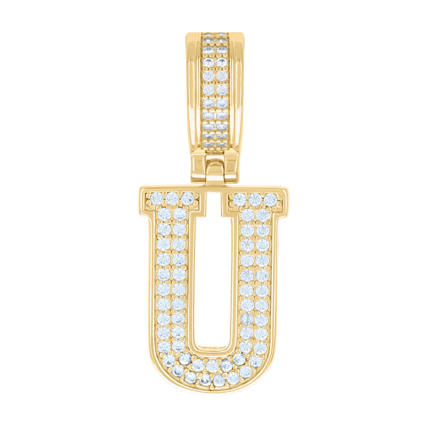 Sterling Silver Or Yellow-tone Unisex 0.50ct Moissanite Initial Alphabet Charm Pendant