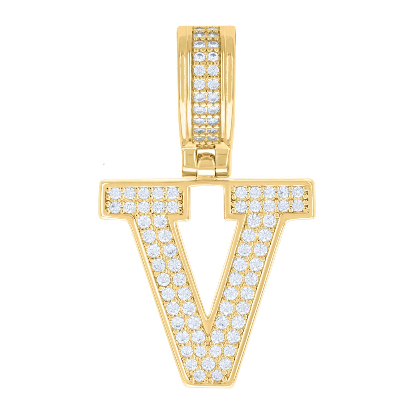 Sterling Silver Or Yellow-tone Unisex 0.50ct Moissanite Initial Alphabet Charm Pendant