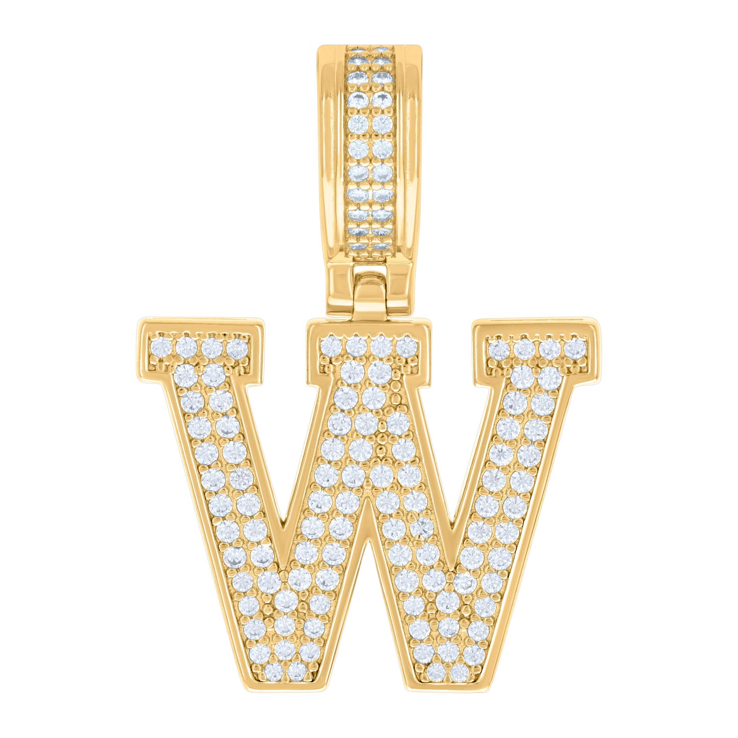 Sterling Silver Or Yellow-tone Unisex 0.50ct Moissanite Initial Alphabet Charm Pendant