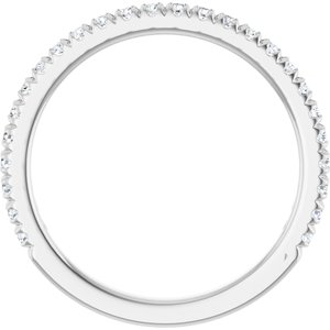 14K White Gold Round 1.5 Mm Polished 1/3 Ctw Lab-Grown Diamond French-Set Anniversary Band Size 7