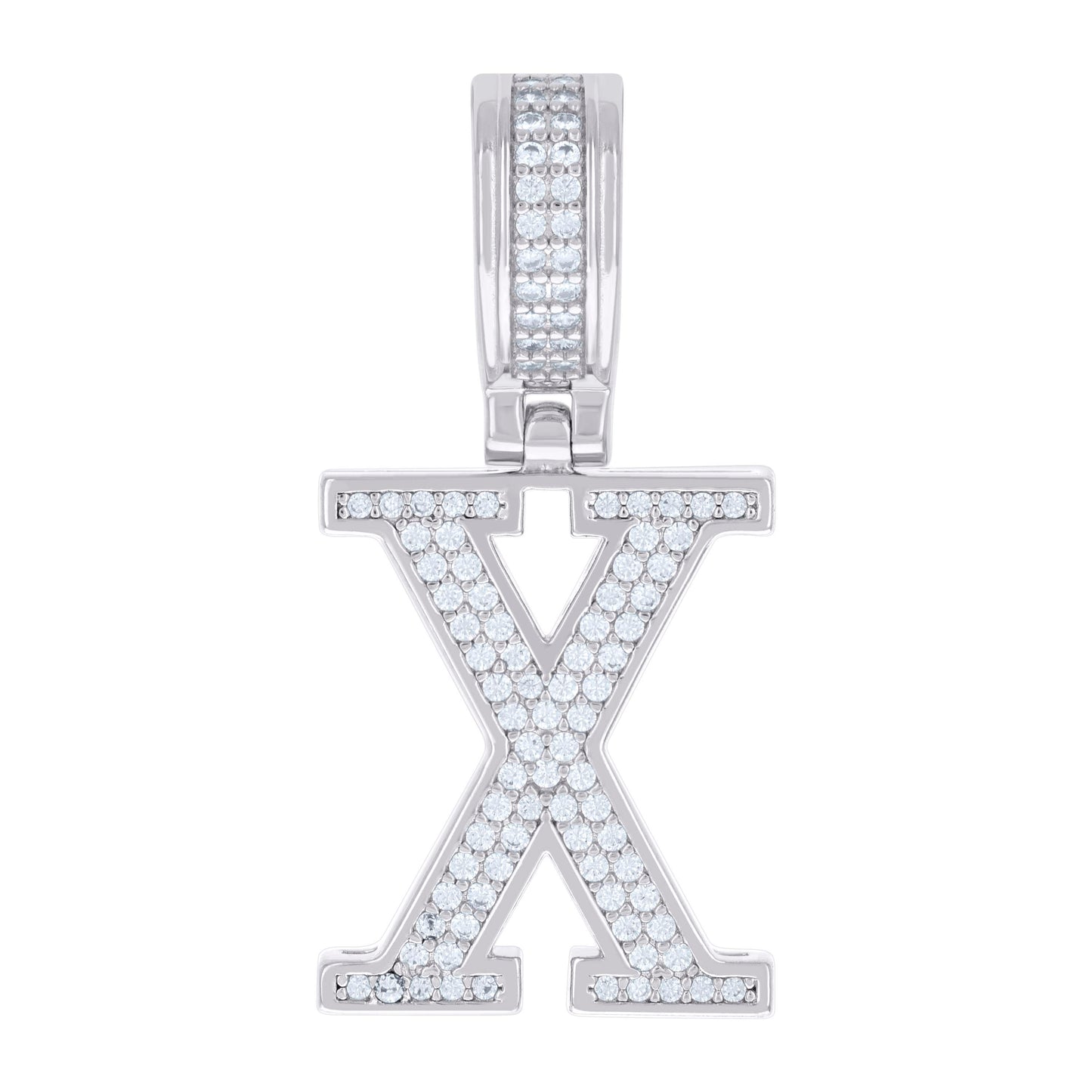 Sterling Silver Or Yellow-tone Unisex 0.50ct Moissanite Initial Alphabet Charm Pendant