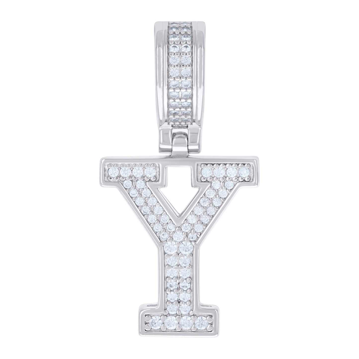 Sterling Silver Or Yellow-tone Unisex 0.50ct Moissanite Initial Alphabet Charm Pendant