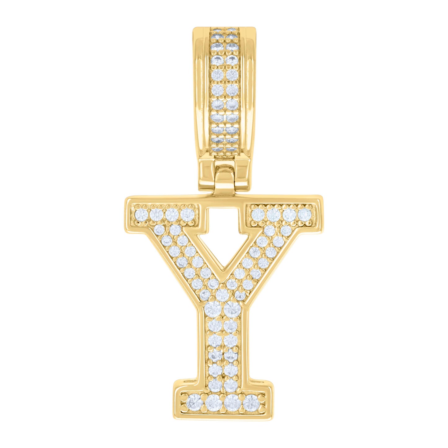 Sterling Silver Or Yellow-tone Unisex 0.50ct Moissanite Initial Alphabet Charm Pendant
