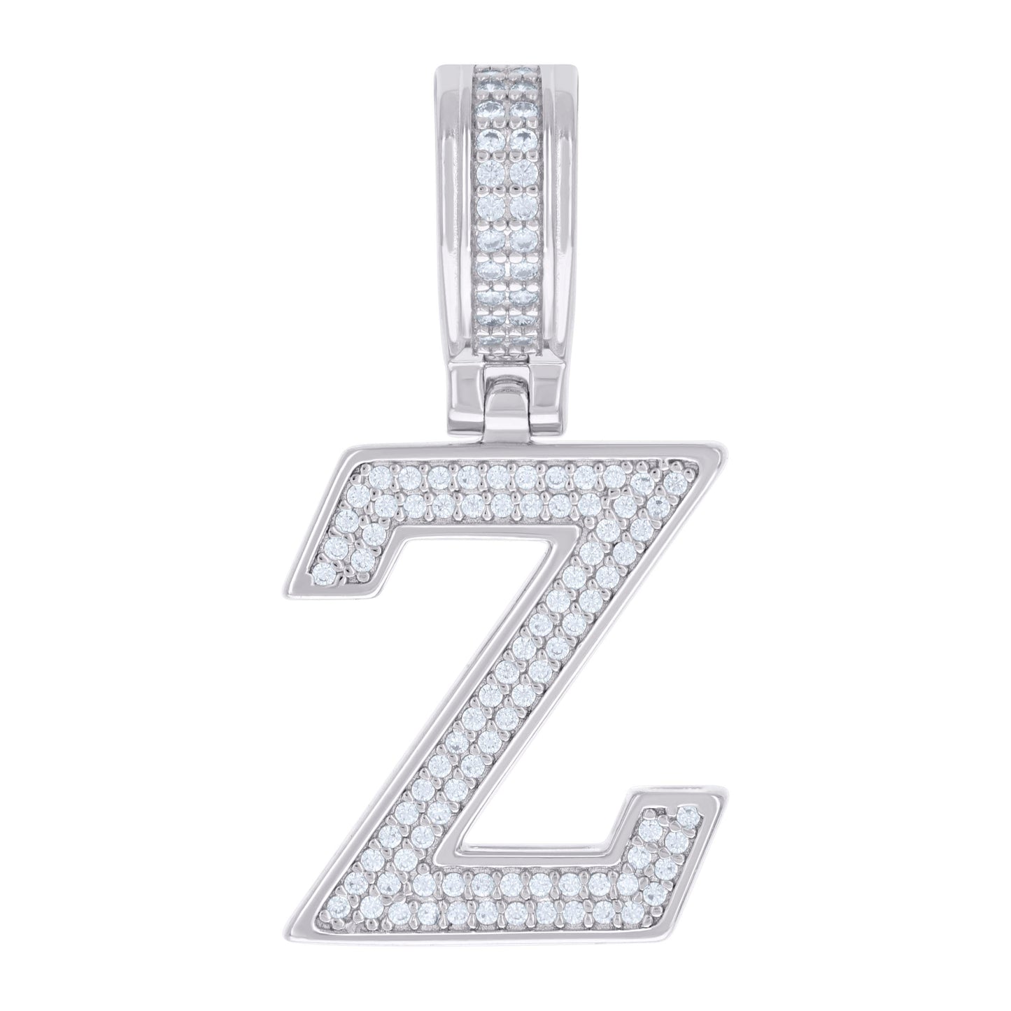 Sterling Silver Or Yellow-tone Unisex 0.50ct Moissanite Initial Alphabet Charm Pendant