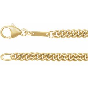 14K Yellow Gold Curb Chain, Length: 20 In, Width: 2.9 Mm