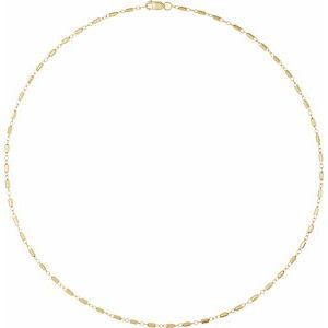 14K Yellow Gold-Filled Lobster Clasp Satellite Bar Cable Chain, Length: 24 In, Width: 1.7 Mm