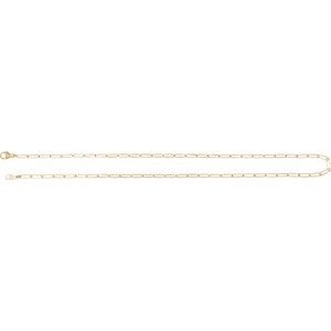 18K Yellow Gold Paperclip Style Chain, Width: 2.4 Mm