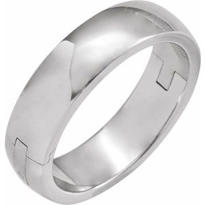 Platinum 2.25 Mm Polished Cliq Adjustable Wedding Band Size 4.5