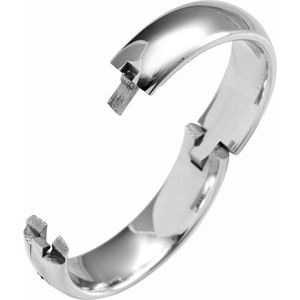 14K Yellow Or White Or Rose Gold CLIQ Hinged Adjustable Half Round Comfort-Fit Band
