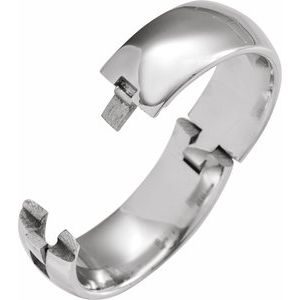 Sterling Silver CLIQ Hinged Adjustable Half Round Comfort-Fit Band