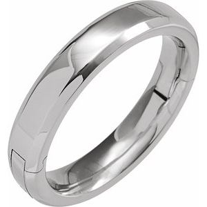 14K Yellow Or White Or Rose Gold CLIQ Hinged Adjustable Beveled Edge Comfort-Fit Band