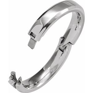 14K Yellow Or White Or Rose Gold CLIQ Hinged Adjustable Beveled Edge Comfort-Fit Band