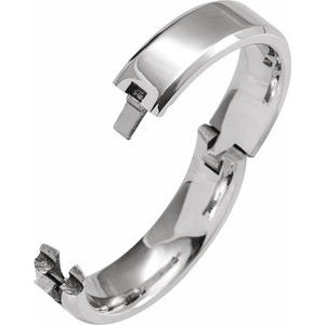 14K Yellow Or White Or Rose Gold CLIQ Hinged Adjustable Beveled Edge Comfort-Fit Band
