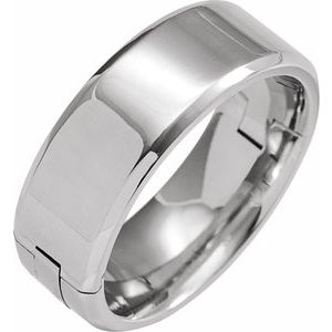 Sterling Silver CLIQ Hinged Adjustable Beveled Edge Comfort-Fit Band