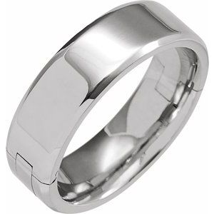 14K Yellow Or White Or Rose Gold CLIQ Hinged Adjustable Beveled Edge Comfort-Fit Band