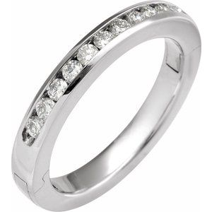 14K Yellow Or White Gold 3 Mm Round 2 Mm Si2, G-H Polished 3/8 Ctw Natural Diamond Anniversary Band