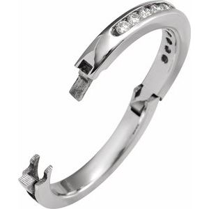 14K Yellow Or White Gold 3 Mm Round 2 Mm Si2, G-H Polished 3/8 Ctw Natural Diamond Anniversary Band