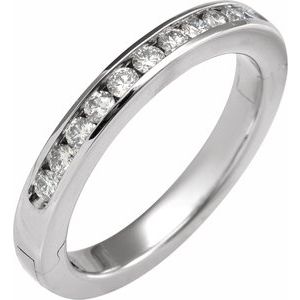 14K Yellow Or White Gold 3 Mm Round 2 Mm Vs1, F+ Polished 3/8 Ctw Lab-Grown Diamond Anniversary Band