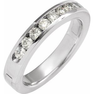 14K Yellow Or White Gold 3 Mm Round 2.5 Mm Si2, G-H Polished 1/2 Ctw Natural Diamond Anniversary Band