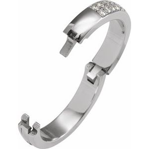 14K White Gold 1/5 CTW Natural Diamond CLIQ? Hinged Adjustable Anniversary Band Size 7