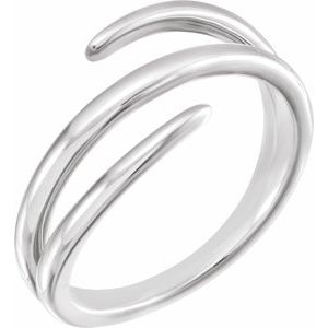 14K White Gold Polished Freeform Ring Size 7
