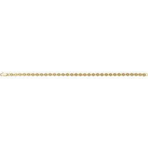14K Yellow Gold-Filled Lobster Clasp Round Mirror Chain, Length: 7 In, Width: 4 Mm