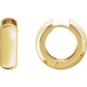 14K Yellow Gold Each Hinged Earring, Length: 19 Mm, Thickness: 6.03 Mm