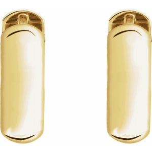 14K Yellow Gold Pair Hinged Earrings, Length: 19 Mm, Thickness: 6.03 Mm