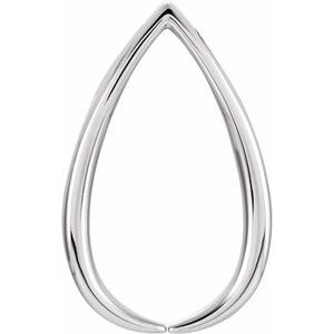 Sterling Silver 24.9 X 15.7 Mm Polished Freeform Pendant