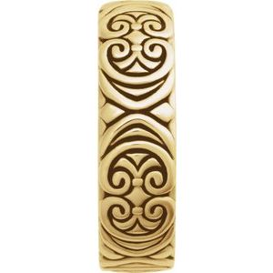 14K Yellow Gold Polished 6.9 Mm Polished Sculptural Band Size 10